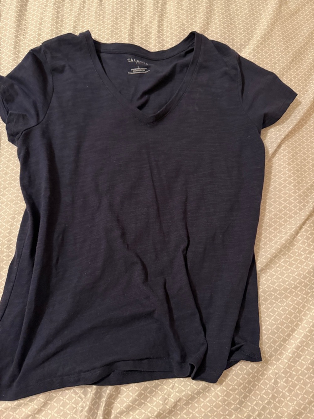 Talbots Navy Short Sleeve V-Neck Tee